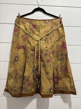 NWT Jessica Sport Boho Floral Midi Skirt with Tassel Belt size 12